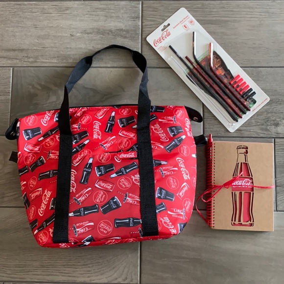 Coca Cola Other - Coca-cola Set - cooler bag, straws, journal & pen